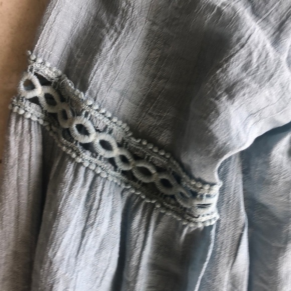 - Women's Light Blue Lace Detail Top - Picture 5 of 10